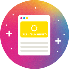 Alt tag sunshine with colorful background