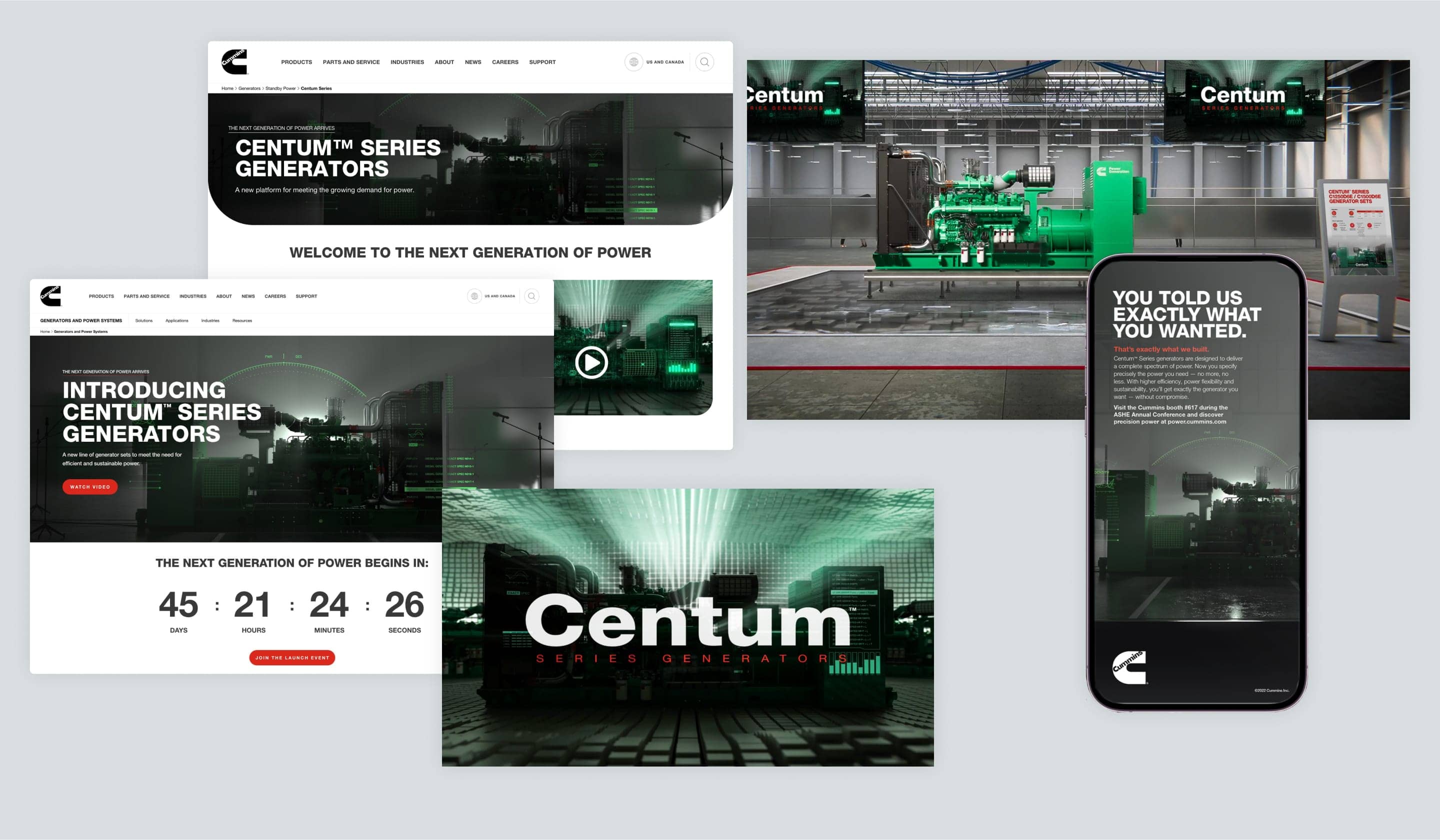 Cummins Centum™ PowerHour Event launch graphics