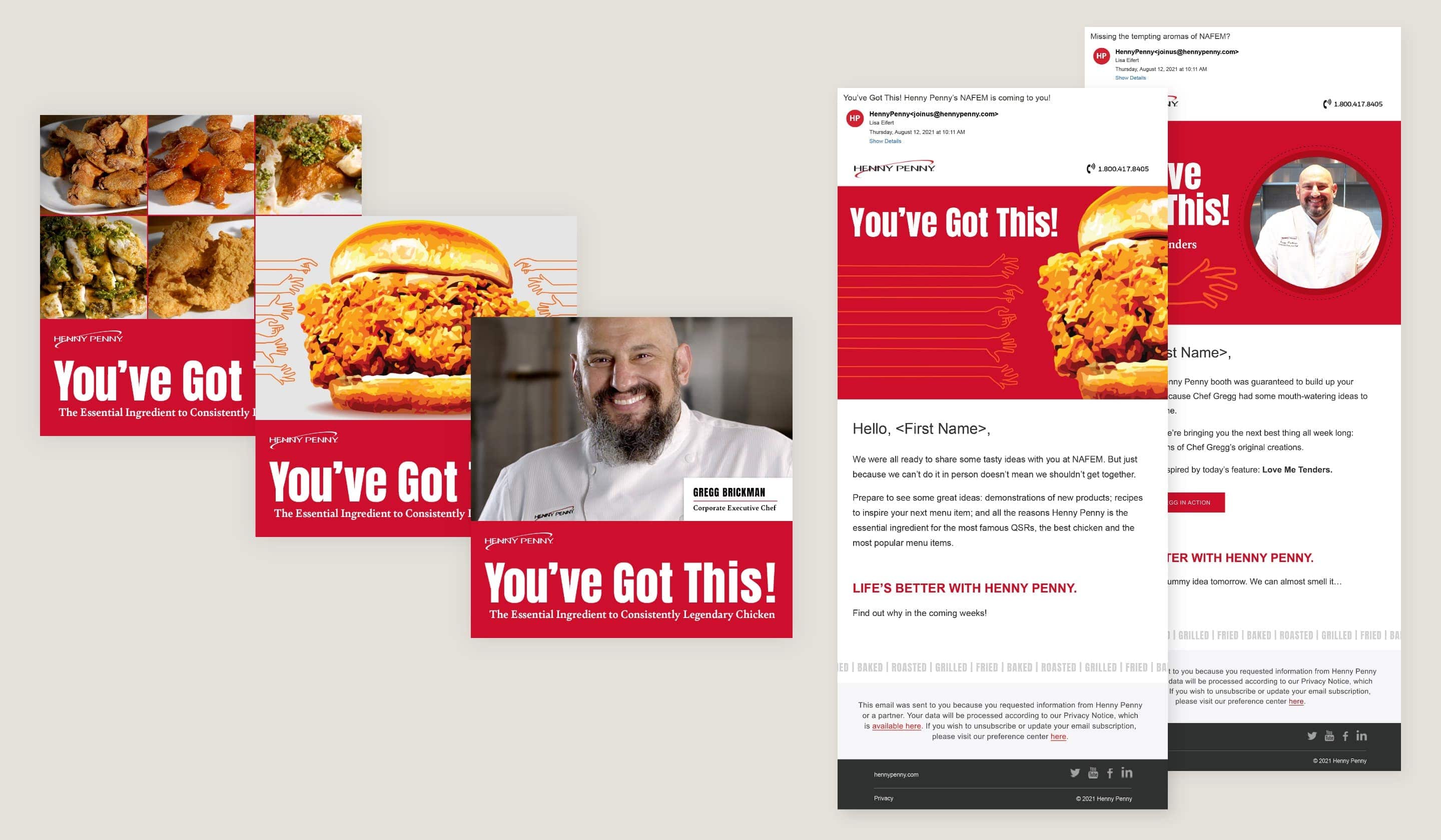 Multiple Henny Penny email and social media post examples