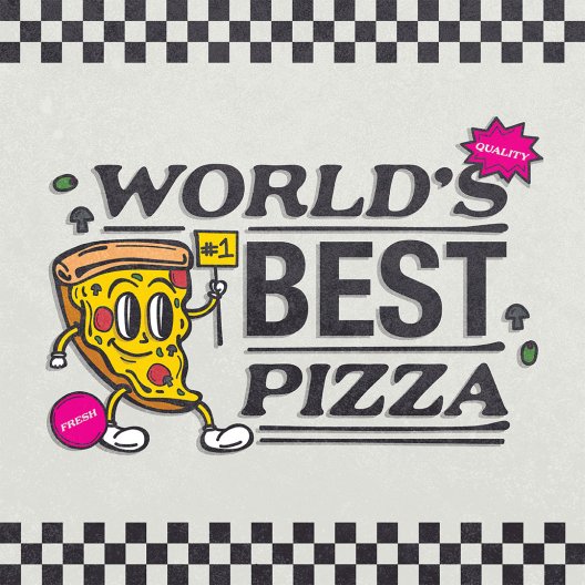 A slice of pizza and text that says World's Best Pizza thumbnail