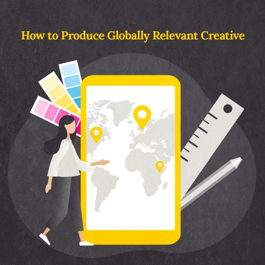 How to Produce Globally Relevant Creative thumbnail, black background with world map and design supplies